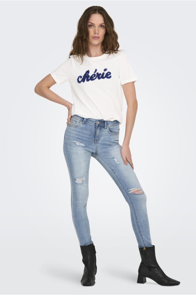 ONLLUCIA LIFE REG S/S SLIT TOP BOX 15324070 CLOUD DANCER/CHERIE